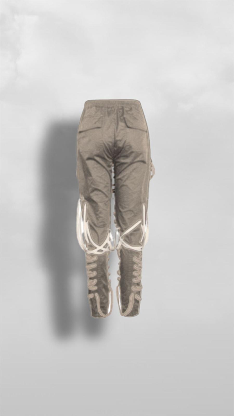 "Ominira" Brown Neutral Laced Up Pants - Afro Soca Love Supply
