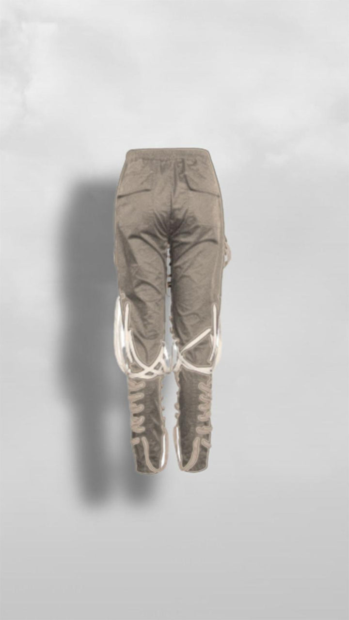 "Ominira" Brown Neutral Laced Up Pants - Afro Soca Love Supply