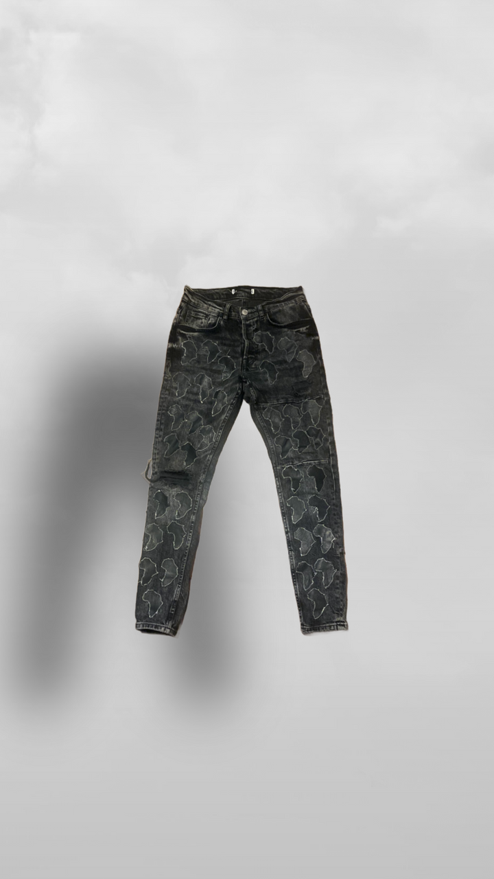 "Midnight Odogwu" Africa All Over Unisex Jeans - Afro Soca Love Supply