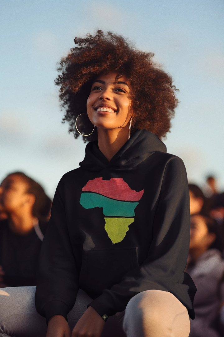 "Awọ" Color Stack Ankara Africa Hoodie - Afro Soca Love Supply