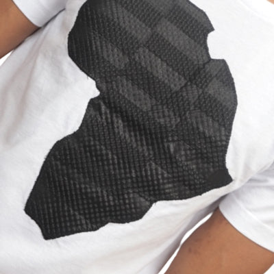 "Akwaaba" White Ankara Africa Tee - Afro Soca Love Supply