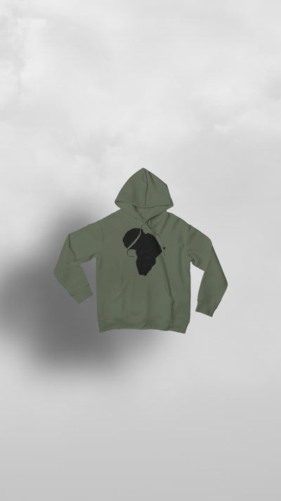 "Soldier of Love" Military Green Africa Ankara Hoodie - Afro Soca Love Supply