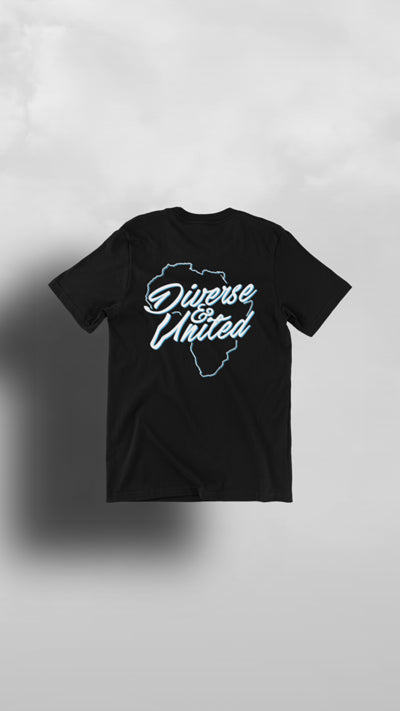 "Dreamers" Black & Baby Blue Tribe Tee - Afro Soca Love Supply