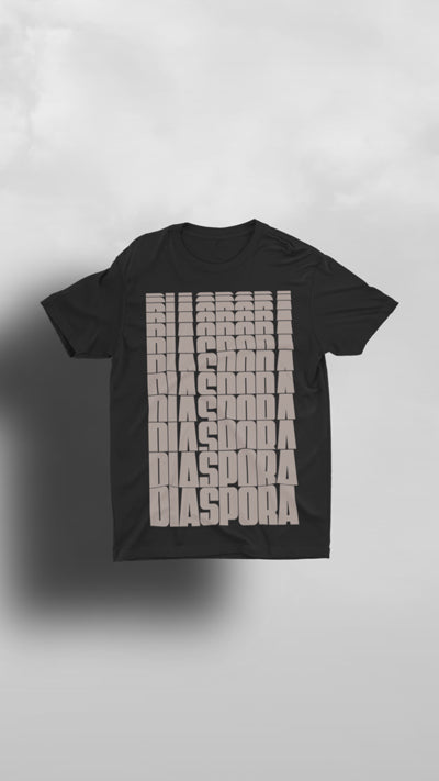 "Diaspora" Black and Beige Tee - Afro Soca Love Supply