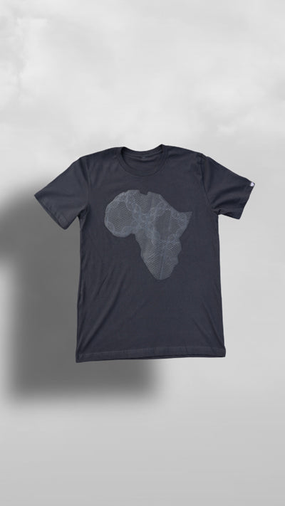 "Akwaaba" Black & Black Ankara Africa Tee - Afro Soca Love Supply