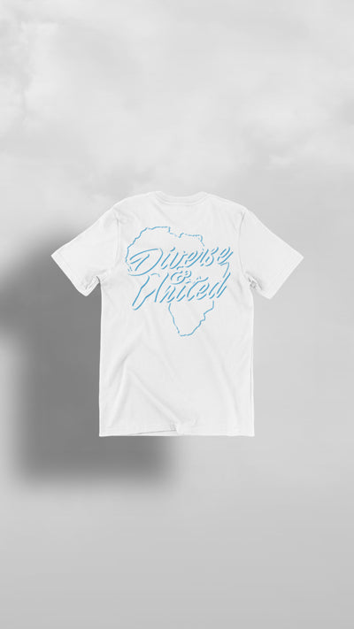 "Dreamers" White & Baby Blue Tribe Tee - Afro Soca Love Supply