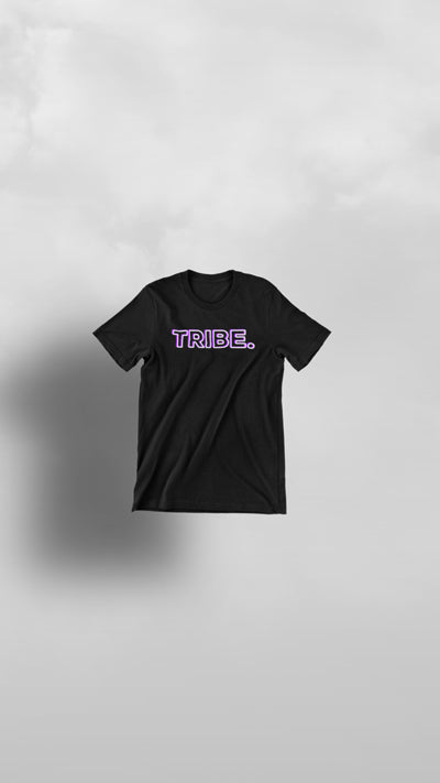 "Purple Hibiscus" Black & Purple Tribe Tee - Afro Soca Love Supply