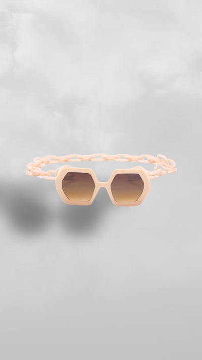 "Chèn" Chained Sunglasses - Beige Afro Soca Love Supply