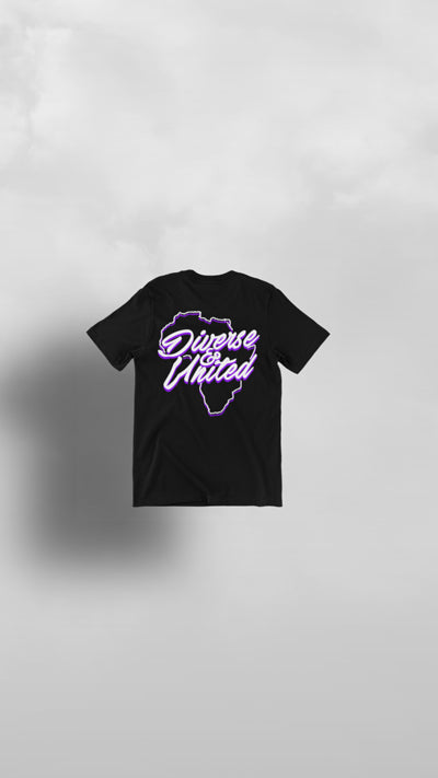 "Purple Hibiscus" Black & Purple Tribe Tee - Afro Soca Love Supply