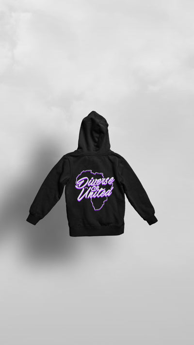 "Purple Hibiscus" Black & Purple Tribe Hoodie - Afro Soca Love Supply