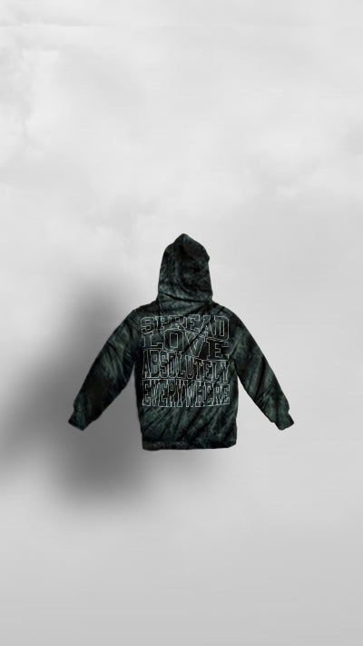 "Kupenda Everywhere" Love Tribe BLACK TYE DIE HOODIE - Afro Soca Love Supply