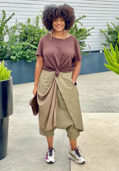 "Umeme" Army Green Oversized Cross Pants - Afro Soca Love Supply
