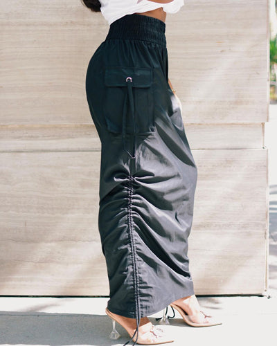 "Mizigo" Black Cargo Skirt - Afro Soca Love Supply