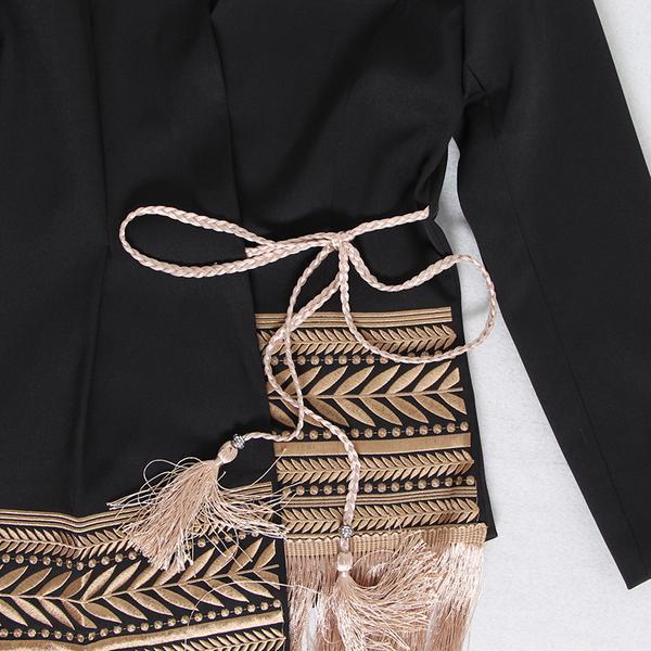 "Uzuri" Black On Natural Blazer - Afro Soca Love Supply