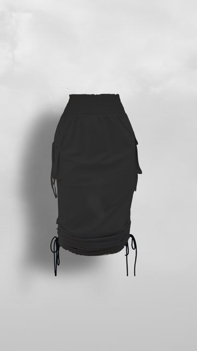 "Mizigo" Black Cargo Skirt - Afro Soca Love Supply