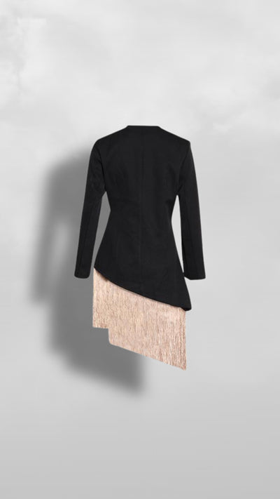 "Uzuri" Black On Natural Blazer - Afro Soca Love Supply