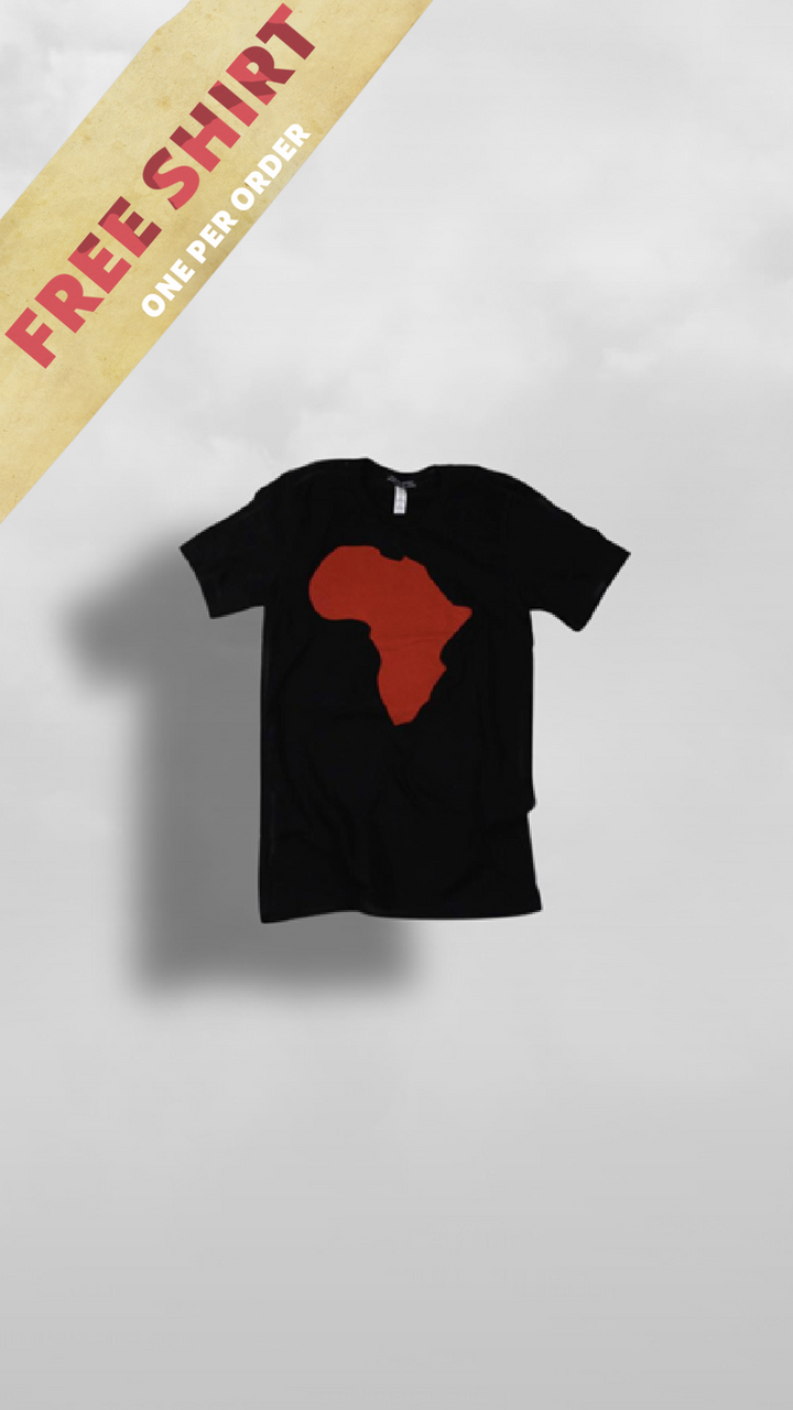 "Akwaaba" Black & Red Ankara Africa Tee - Afro Soca Love Supply