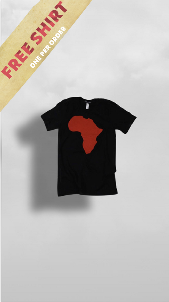 "Akwaaba" Black & Red Ankara Africa Tee