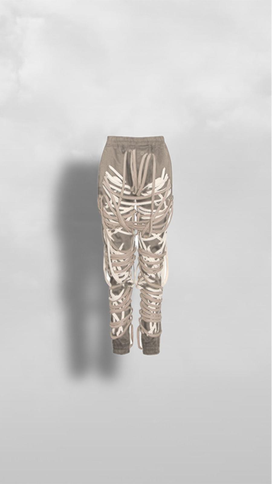 "Ominira" Brown Neutral Laced Up Pants - Afro Soca Love Supply