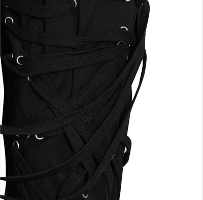 "Ominira" Black on Black Laced Up Pants - Afro Soca Love Supply