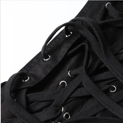 "Ominira" Black on Black Laced Up Pants - Afro Soca Love Supply