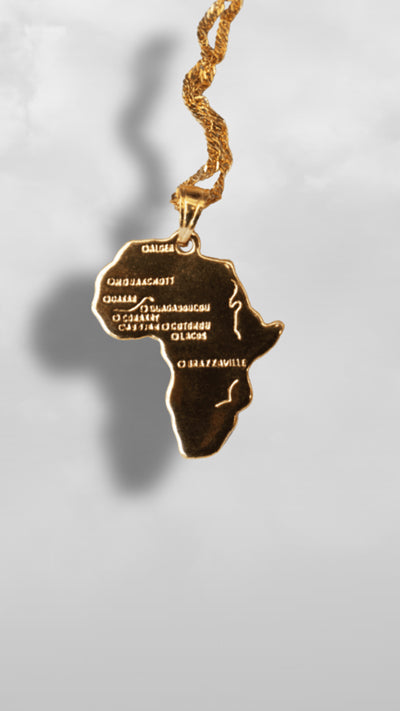 "Alkebulan" African Continent Gold Necklace - Afro Soca Love Supply