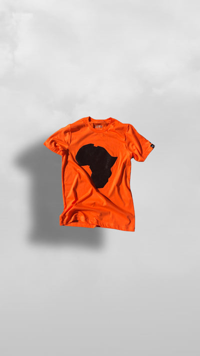 "Akwaaba" Orange Ankara Africa Tee - Afro Soca Love Supply