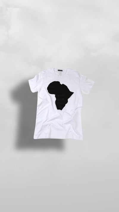 "Akwaaba" White Ankara Africa Tee - Afro Soca Love Supply