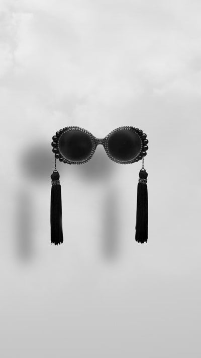 "Solèy" Black Tassel & Pearl Sunglasses - Afro Soca Love Supply