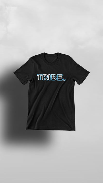 "Dreamers" Black & Baby Blue Tribe Tee - Afro Soca Love Supply