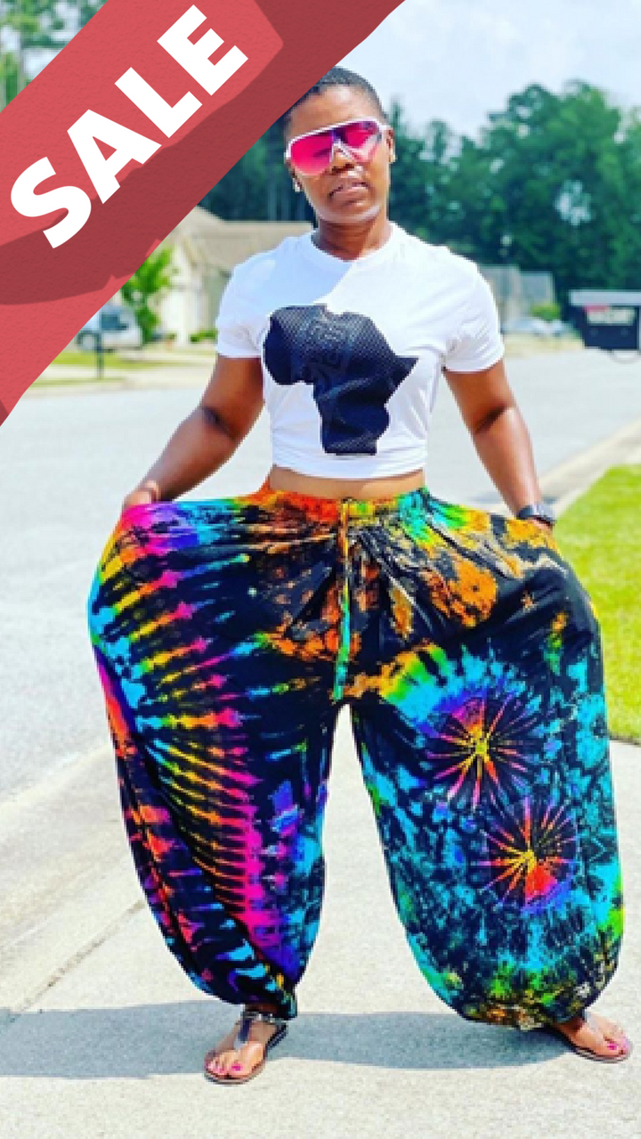"Rangi" Tye Die Oversized Pants - Afro Soca Love Supply